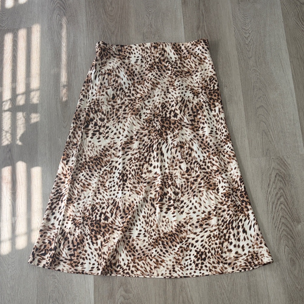 NWT LOFT High Rise Leopard Print Women's Midi Skirt